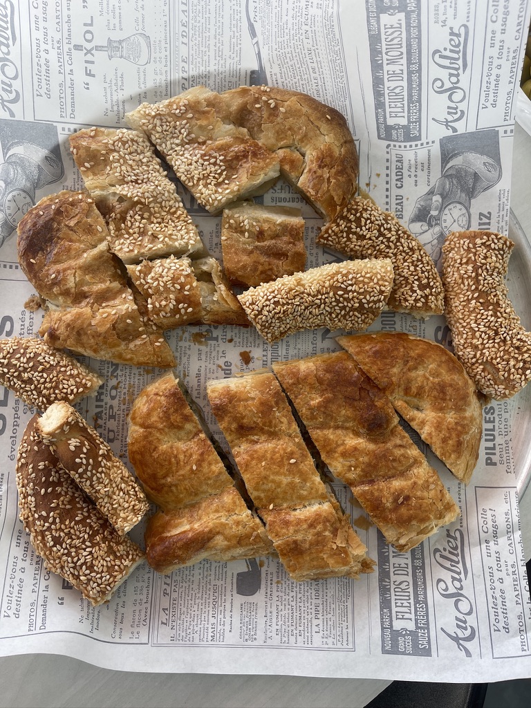 Fresh bourekas at Penso bakery in Levinsky Market Tel Aviv.