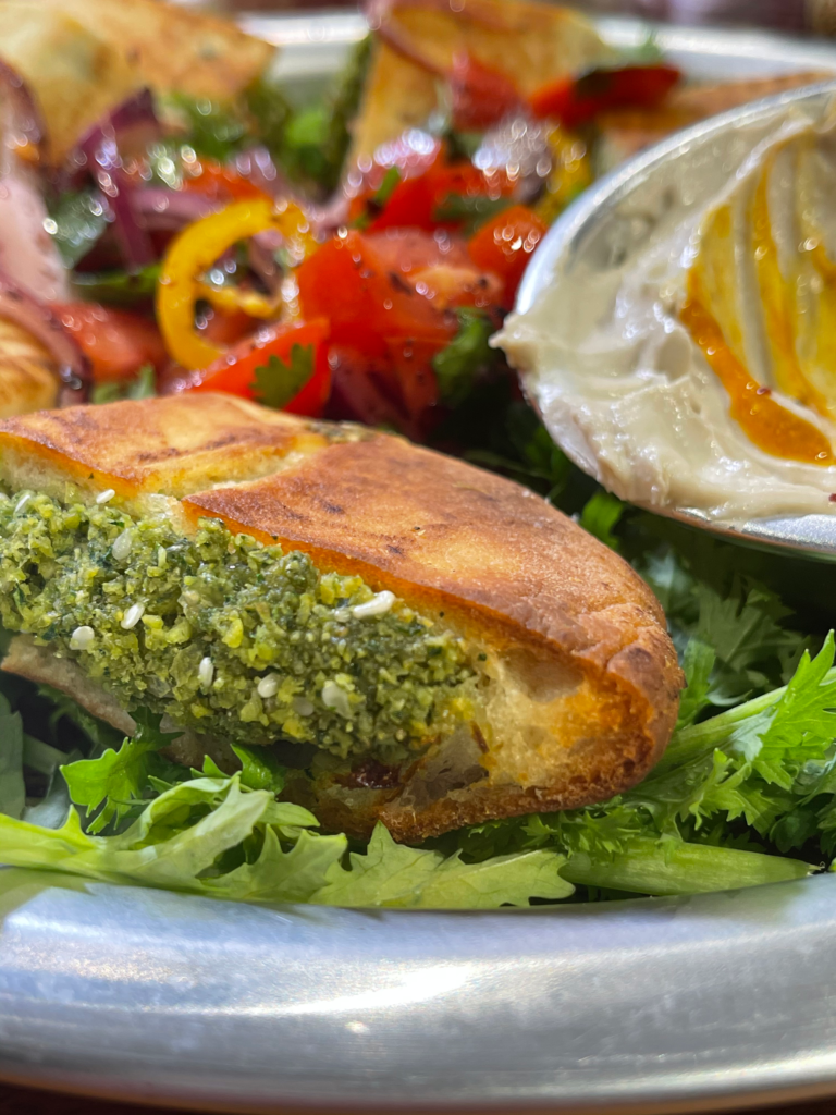 Stuffed vegetables and bread from cooking class