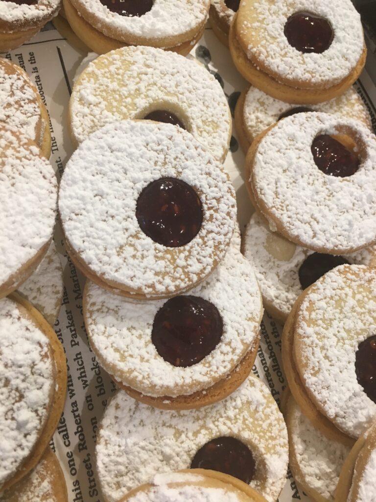 Freshly baked hamantaschen cookies