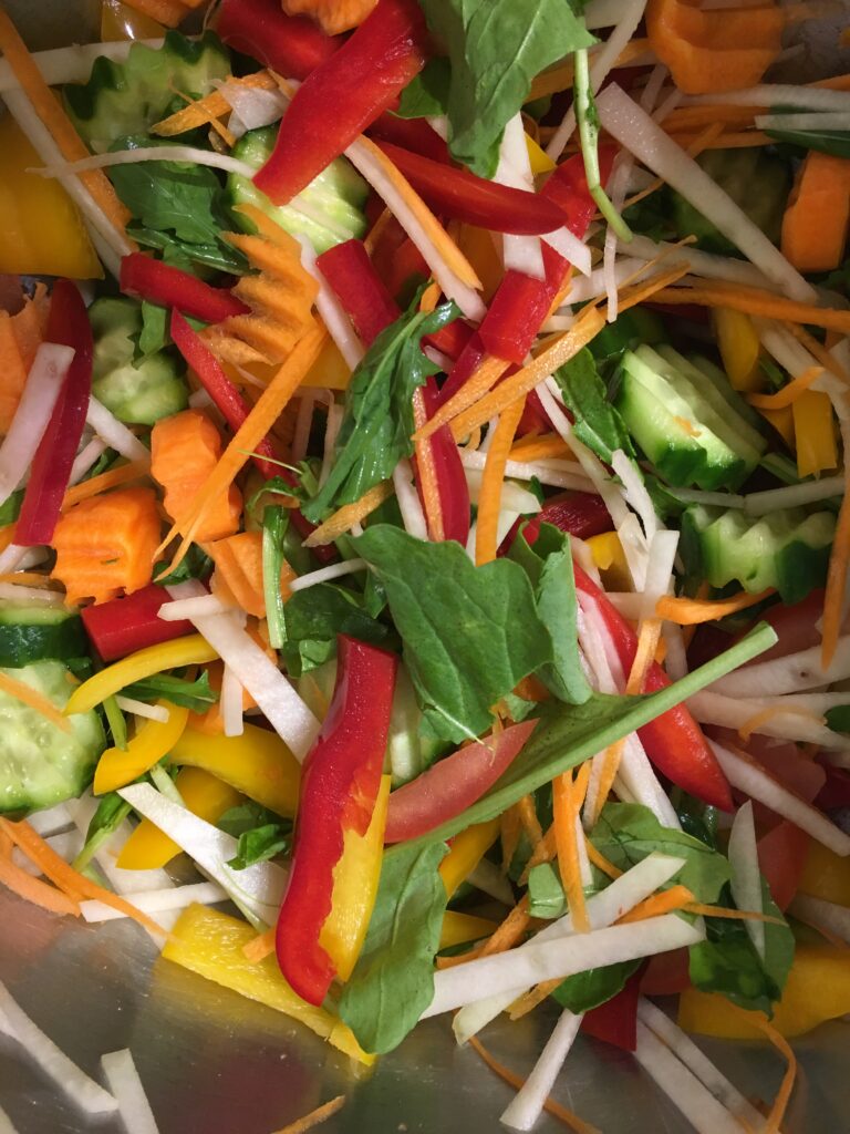 Colorful fresh vegetable salad