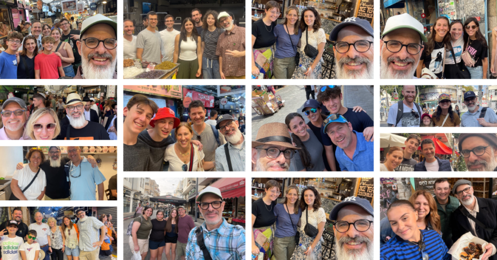 Private food tour guide Harry Rubenstein with guests at Mahane Yehuda Market Jerusalem and Levinsky Market Tel Aviv